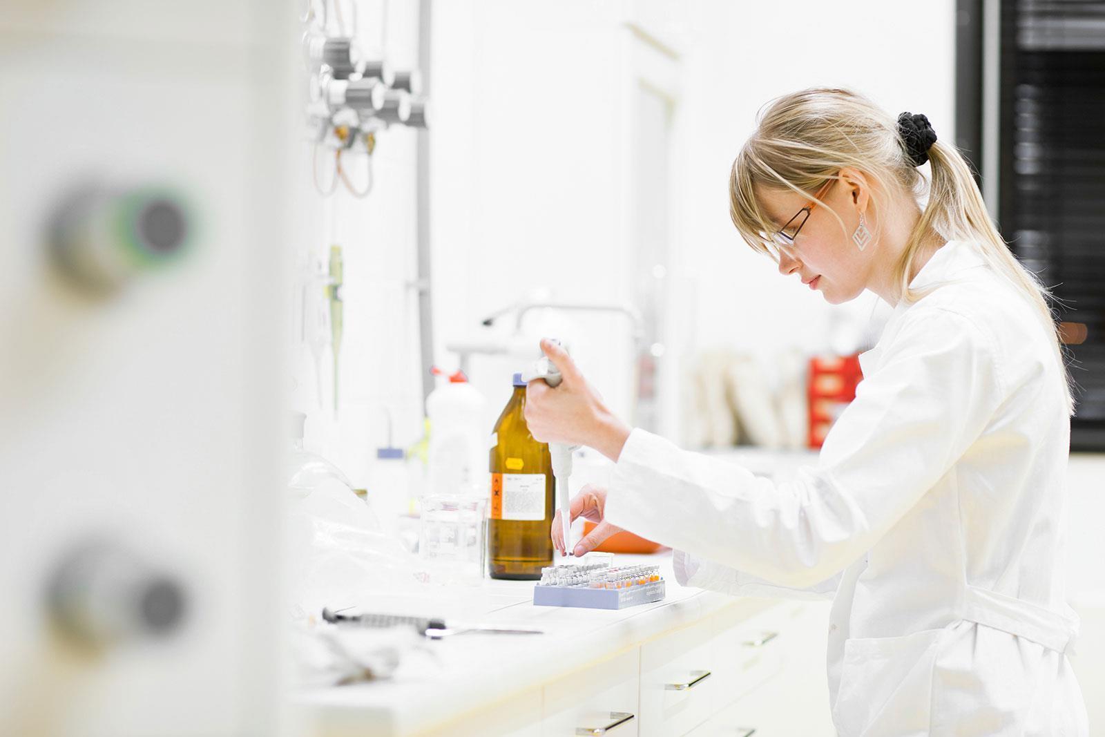 Researcher smiling